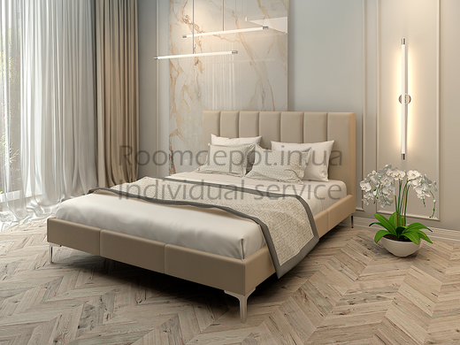 Ліжко Неаполь з м'яким узголів'ям ЛЕВ 160х200 см Категорія тканини 1  RD1329-6 фото
