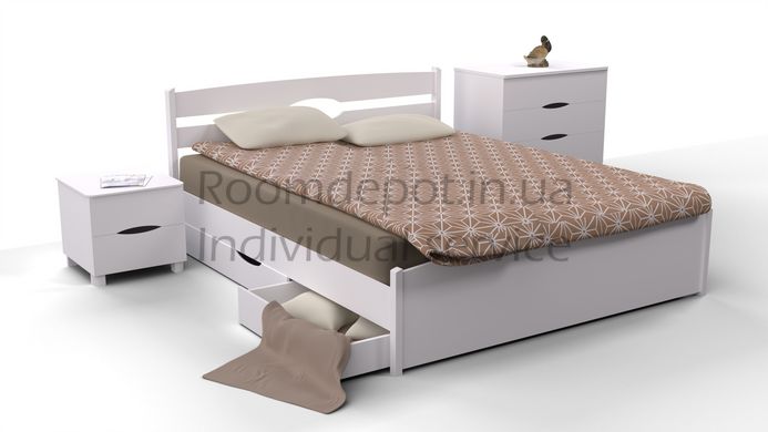 Кровать с ящиками Ликерия Люкс Микс Мебель 140х200 см Орех темный Орех темный RD54-12 фото