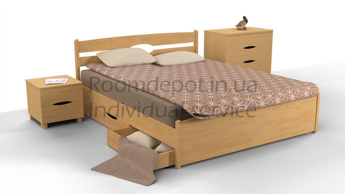 Ліжко з ящиками Ликерія Люкс Мікс Меблі 140х200 см Горіх темний Горіх темний RD54-12 фото