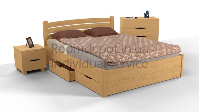 Кровать София с ящиками Микс Мебель 180х200 см Орех темный Орех темный RD41-6 фото