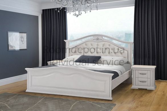 Ліжко з вільхи Маргарита Мікс Меблі 160х200 см Горіх Горіх RD15 фото