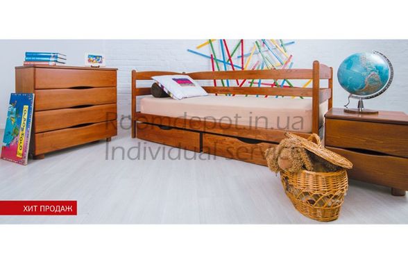 Ліжко з ящиками Єва Мікс Меблі 90х200 см Горіх темний Горіх темний RD56-10 фото
