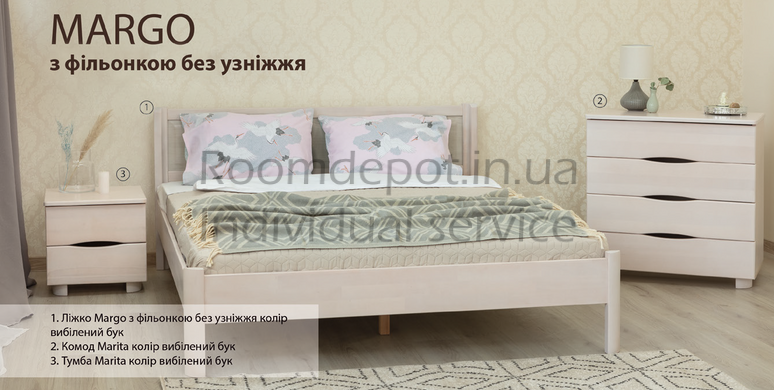 Кровать Марго с филенкой без изножья Олимп 140х190 см Венге Венге RD815-99 фото