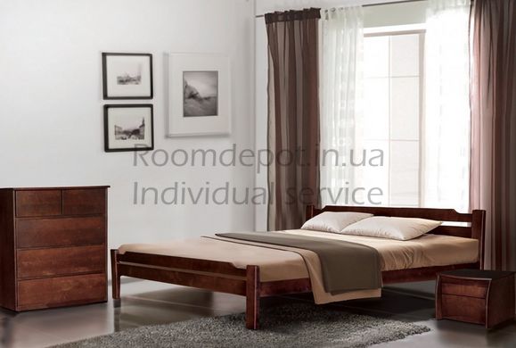 Ліжко дерев'яне Ольга Мікс Меблі 140х200 см Горіх Горіх RD17 фото
