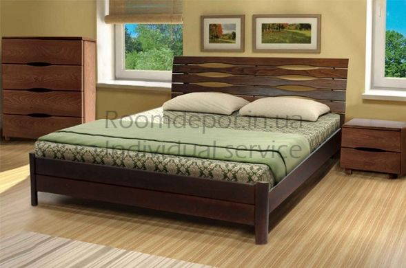 Ліжко дерев'яне Марія Мікс Меблі 140х200 см Горіх темний Горіх темний RD34 фото
