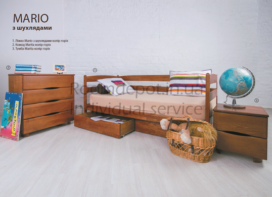 Кровать с ящиками Марио Олимп 90х200 см Венге Венге RD1254-12 фото