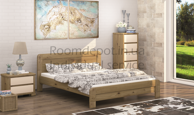 Деревянная кровать Тоскана MebiGrand 140х200 см Орех темный Орех темный RD1421-8 фото