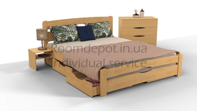 Ліжко з ящиками Кароліна Мікс Меблі 80х200 см Горіх темний Горіх темний RD1079 фото