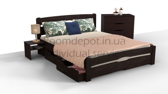 Кровать с ящиками Каролина Микс Мебель 90х200 см Орех темный Орех темный RD1079-5 фото