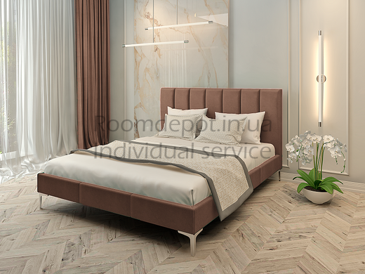 Кровать Неаполь с мягким изголовьем ЛЕВ 160х200 см Категория ткани 1  RD1329-6 фото