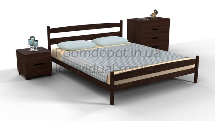 Ліжко односпальне Ликерія Мікс Меблі 90х200 см Горіх темний Горіх темний RD50-5 фото