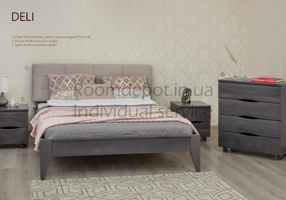 Кровать с обивкой Дели Олимп 120х200 см Венге Венге RD1485 фото