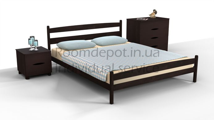 Кровать двуспальная Ликерия Микс Мебель 180х200 см Орех темный Орех темный RD51-10 фото