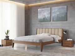 Кровать Токио с мягким изголовьем 50 ЛЕВ Бук натуральный 180х200 см Бук натуральный RD1751-80 фото