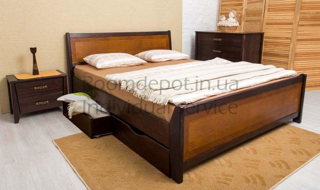 Ліжко Сіті з інтарсією і ящиками Олімп 120х200 см Венге Венге RD1247 фото