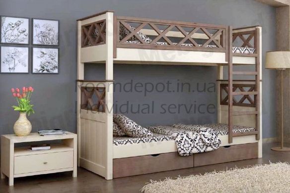 Двох'ярусне ліжко Мальта MebiGrand 80х190 см Махонь Махонь RD1432-8 фото