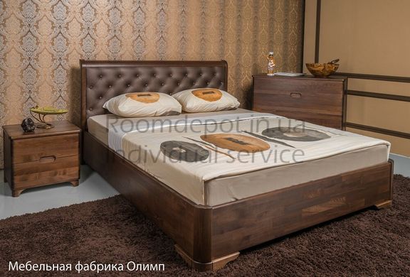 Ліжко з механізмом Мілена преміум м'яка Олімп 140х200 см Венге Венге RD43-11 фото