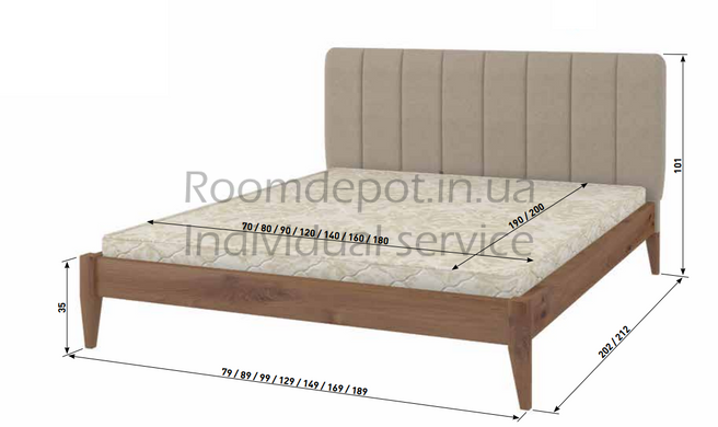 Деревянная кровать Лондон MebiGrand 160х190 см Орех темный Орех темный RD1033-48 фото